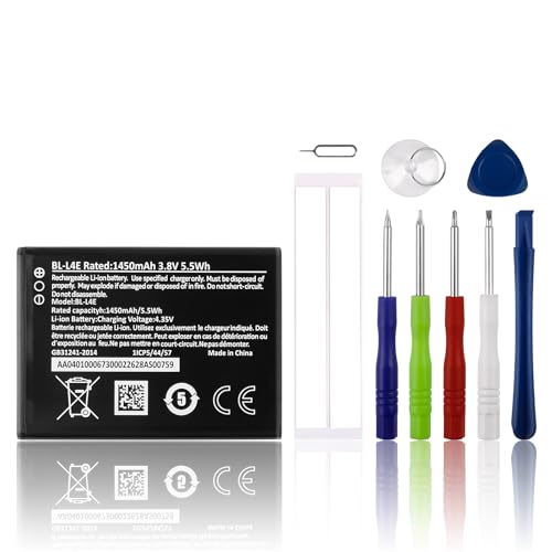 New SwarKing BL-L4E - Batería de repuesto compatible con No-kia 2660 Flip TA-1398/1420/1480/1492 con kit de herramientas