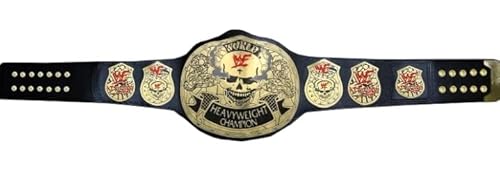 RAF INTERNATIONAL Leather Smoking Skull Championship Wrestling Belt For Adults 2 MM Brass