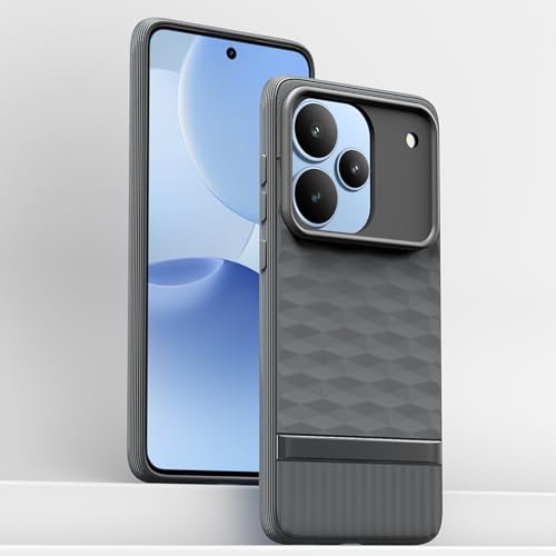 Image of Pikkme Back Cover for Realme P4 Pro 5G Camera Protection 3D Hexa Cube Design Silicone Protective Bumper Case (Grey)