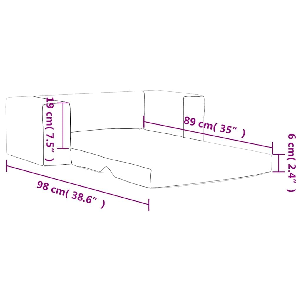 Dziecięca sofa do spania 2-osobowa, kremowa, miękki plusz ze zdejmowaną poszewką i wypełnieniem piankowym, do pokoju dziecięcego, zabawy i spania, kompaktowa, bezpieczna i łatwa w utrzymaniu