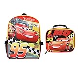 Disney Cars Lightning McQueen 16' #95 2-Piece Backpack & Lunchbox Set