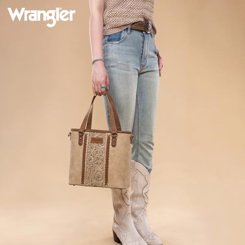Image of Montana West X Wrangler Tote Bag for Women Western Purses with Detachable Strap Medium Satchel Handbags | with Crossbody Strap