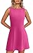 WIHOLL Women's Sleeveless A-Line Mini Dress Spring Summer Boat Neck Cute Little Short Going Out Date Night Petite Club Party Dinner Birthday Elegant Formal Cocktail Dresses Hot Pink XS