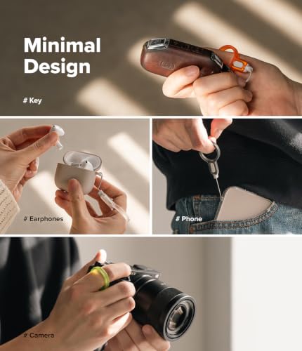 Image of Ringke Buckle Finger Ring Strap, Universal Removable Cell Phone PC Charm Grip Holder for Smartphone, Camera, Key Chain, USB, Small Accessories - Smoke Black