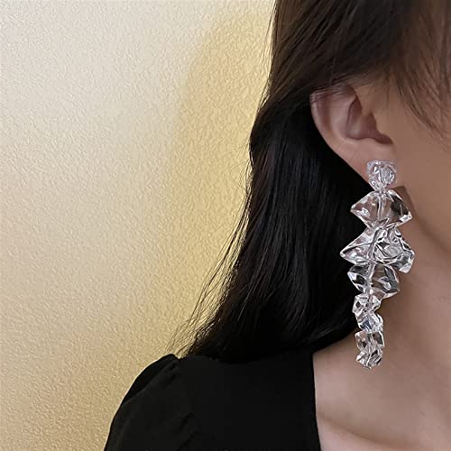 Boucles d'oreilles acrylique transparent de forme irrégulière haut de gamme