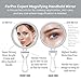 ForPro Professional Collection Expert 30X Magnifying Handheld Mirror, Double-Sided Hand Mirror with Folding Adjustable Handle for Makeup, Travel, Clear