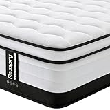 Resspry King Mattress 5FT, 10.6 Inch Memory Foam Sprung Mattress, Pressure Relieving and Cooling for Pure Comfort, Supportive Medium Firm Hybrid Mattresses, Eternal Collection (150x200x27cm)