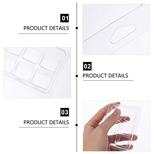 EXCEART Moldes de Derretimento de Cera para 50 Peças Claras E Vazias de Plástico Quadrado Clamshells