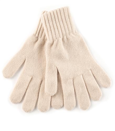Embouro 100% Kaschmirhandschuhe für Damen, Jersey Knit Ultra Soft Damen reine Kaschmirhandschuhe für den Winter (Beige)
