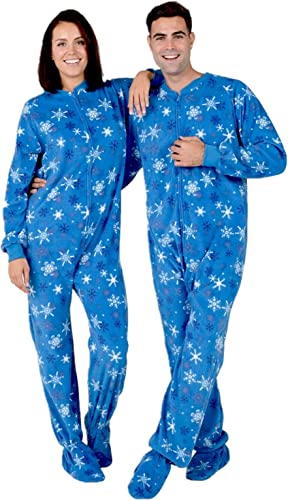 Footed Pajamas - Its A Snow Day Adult Fleece Onesie - Adult - XLarge (Fits 6