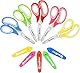 Asdirne Kinderschere, Sicherheitsschere, Bastelschere mit stumpfer Spitze, Edelstahlklingen und weichem Griff, ideal für Zuhause und Schule, 13,5 cm, 5 Stück