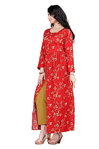 Image of H.E HAMZA ENTERPRISER Printed Crepe Material Brown Western Dress For Women