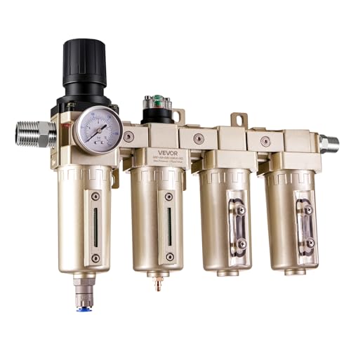 Filtre régulateur compresseur air VEVOR 3/4" NPT 4-étapes 175PSI