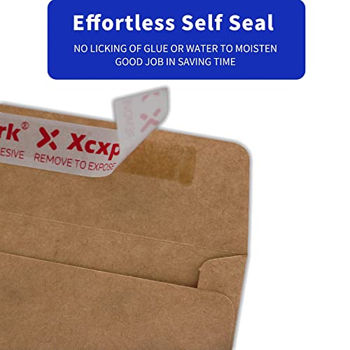 Xxcxpark 120 Pcs #10 Brown Self Seal Kraft 4-1/8 X 9-1/2 Inches Security Envelopes, Windowless Invisible Envelopes Super Strong Quick Seal Envelopes Security Tint Pattern Secure #TOP7