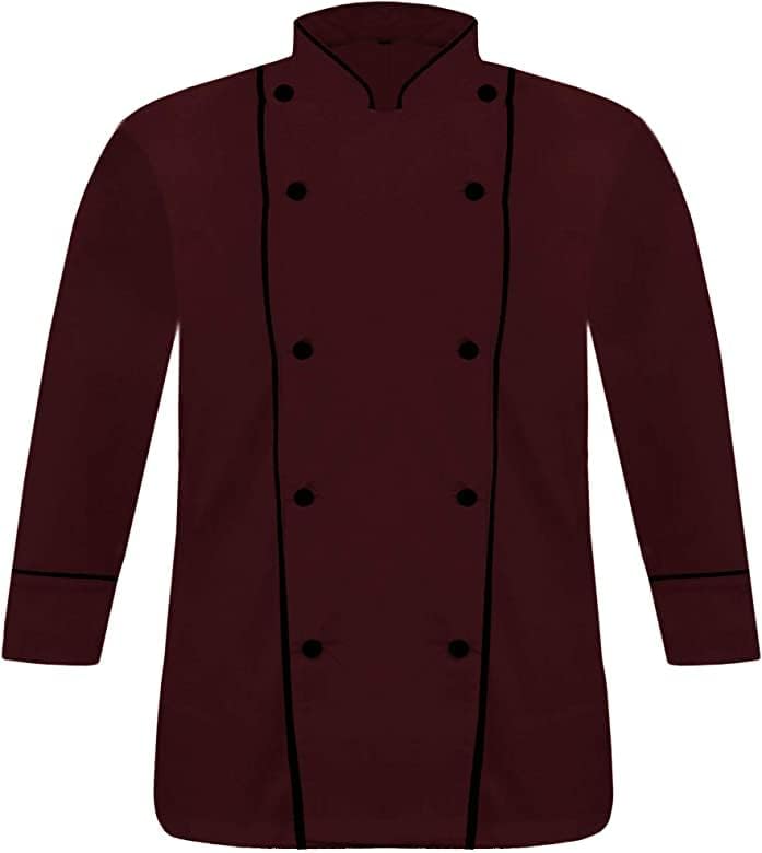 Men's Chef Coat Full Sleeve Jacket Multicolored Piping Exclusive Chef Jacket Size (XS-6XL)