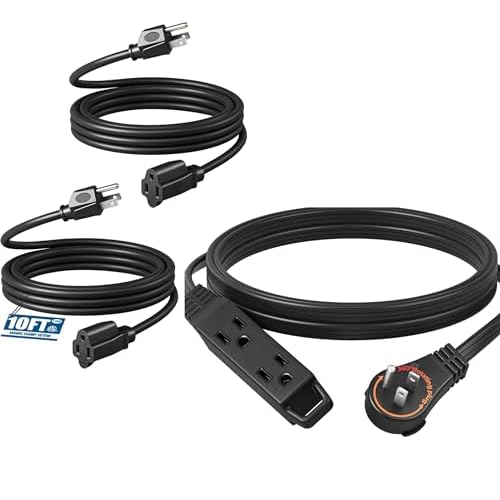 DEWENWILS 10FT Flat Plug Extension Cord and Extension Cord 10ft