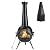 SINGLYFIRE Prairie Fire Outdoor Chiminea Fireplace Deck or Patio Backyard Wooden Fire Pit with Chiminea Cover Rust-Free Iron Black