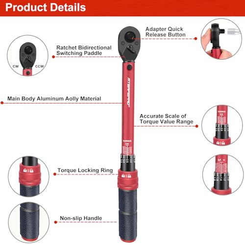 ATsafepro Torque Wrench 3/8 Inch, Drive Click 5-60 Nm Torque Wrench Auto - Image 2