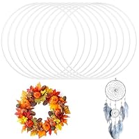 FINEASY 10 Stück Metallringe zum Basteln, Deko Ringe zum Aufhängen, Traumfänger Ringe, Weiße Metallring für Wandbehänge Deko, Makramee Ring, Floristik, Hochzeitskranz und Blumen Reifen (20cm)