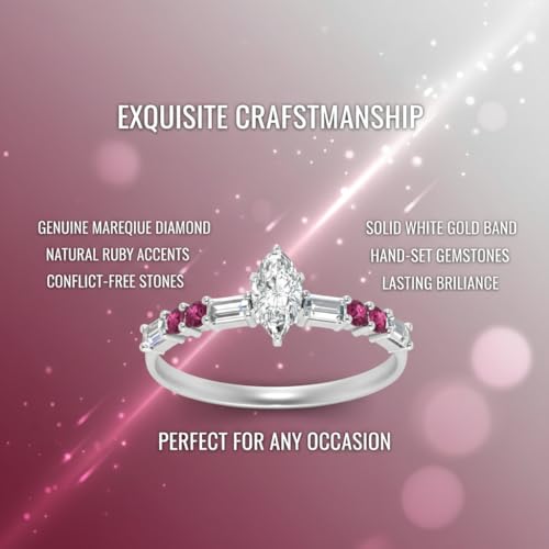 Image of 925 Sterling Silver Marquise Cut Simulated Diamond Vintage Classic Engagement Ring Wedding Band Matching Jewelry for Women, Promise Ring Set US Size 4-12