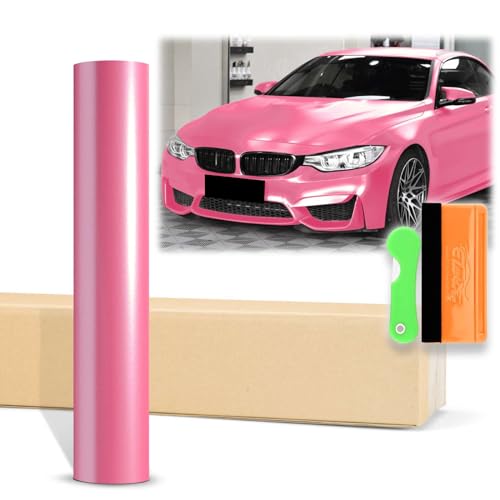 Rouleau vinyle rose princesse 30,5x152,4 cm auto-adhésif, pose sans bulles avec kit d'outils