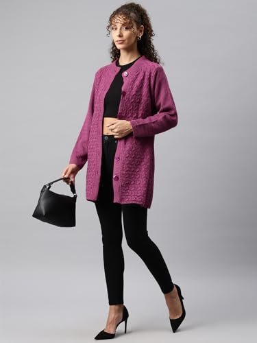 Image of One femme Women's Woollen Solid Color Coat