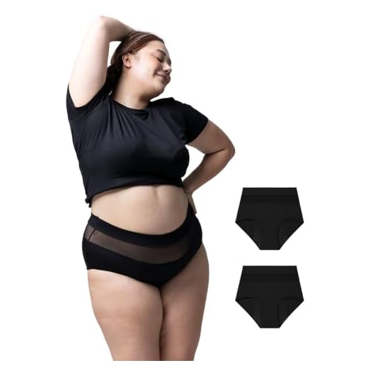 Goat Union Overnight Period Underwear for Women - Absorbent Period Panties Heavy Flow, Hi-Rise Briefs, 2XL, 2 Pairs