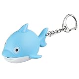 Lieferumfang: 2 x Schlüsselanhänger ''Delfin'' mit Licht und Sound | weiße LED | inkl. 3 x LR54 Knopfzellen | Maße: ca. 6 cm | Material: Kunststoff | Farbe: blau, weiß