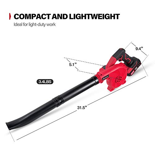 AVID POWER Cordless Leaf Blower with 20V Lithium Battery and Charger, Handheld Sweeper, Battery Powered, Variable Speed, Lightweight & Compact