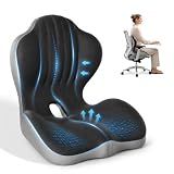 Lumbar Support Back Cushion Ergonomic Office Chair Seat Cushions, Seashell Memory Foam Seat Cushions