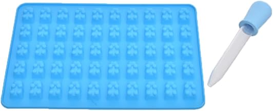 قالب سيليكون مستطيل الشكل مع سحاحة لتحضير الجيلي كولا في المنزل على شكل دببة - لون ازرق
