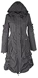  Damen Lagenlook warm GEFÜTTERT Kapuze Übergangsmantel Mantel Swinger Ballon Trench Coat 40 42 44 46 48 50 S M L XL XXL Grau Übergang Winter Wintermantel (44)