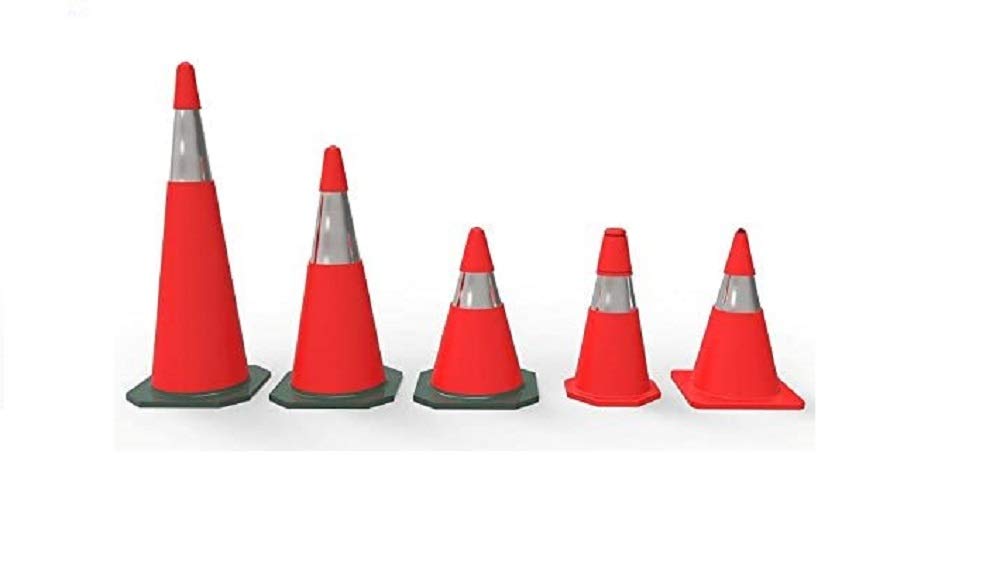 Normaluz Cone BA10150 – Orange Signage Cones 50 cm with Adhesive Reflective Tape – Football and Training Cones – Resistant Material and Certified UNE-EN ISO 9001