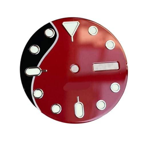 1個 レッド 29mm 文字盤 NH36 自動巻きムーブメント 時計パーツ 日付 3.0 クラウン