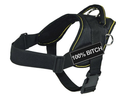 Harnais DT Fun XL noir et jaune pour balades et randonnées en grand chien