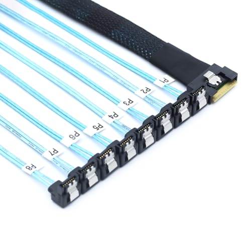 Cable PCI-E Slimline SAS SFF-8654 8i a 8X SATA 0.5m miniatura 4