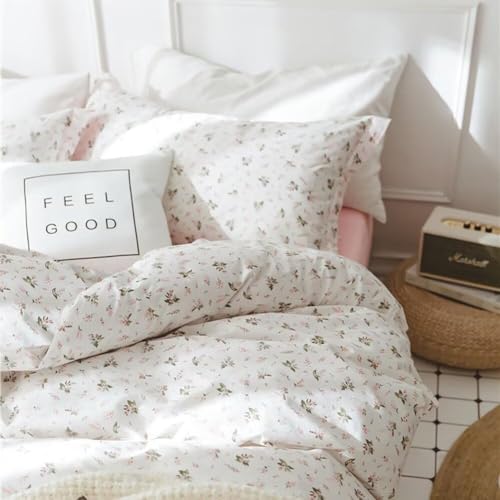 Lifetb Girl Floral Comforter Set Twin Xl Garden Flower Print Bedding Sets Vintage Pink White Floral Bedding Comforter Set Botanical Comforter Set 1 Floral Comforter With 2 Pillowcases Twin Xl Comforter Set thumb #3