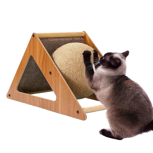 Giocattolo Tiragraffi Per Gatti - Palla In Sisal Naturale E Cartone, Antigraffio E Antiribaltamento, Ideale Per Esercizi E Svago Domestico.