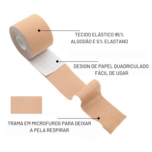 Fita Adesiva Levanta Peito Sutiã Invisível Push Up Bege 5metros