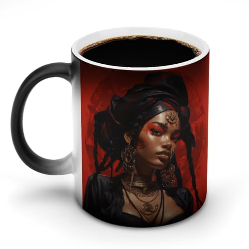 FekiLoot Anime Style Characters Mug Heat Sensitive Color Changing Cup Novelty Coffee Mugs Exquisite Ceramic Mugs Personalized Tea Cups Discoloration Cup Funny Magic Mug for Adult Gift