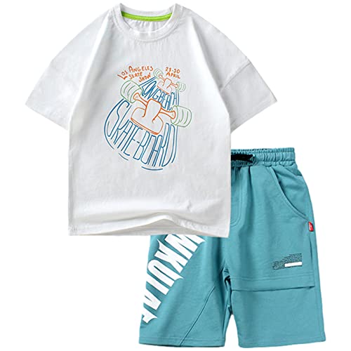 Ensemble d'été garçon en coton avec t-shirt et short décontracté 4-12 ans