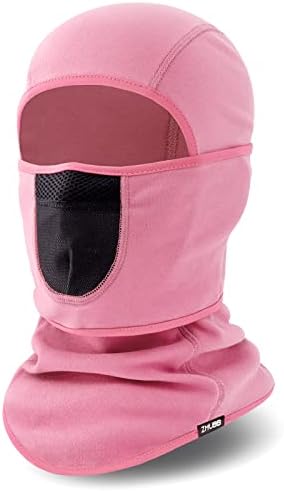 ZMUBB Balaclava Ski Mask with Warm Fleece & Breathable Mesh,Winter Face Mask for Skiing,Snowboarding,Motorcycling Rose Red