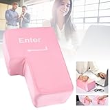 Large Enter Key Throw Pillow for Stress Relief, Desktop Nap Pillow Big Enter Button with USB Cable Computer Huge Enter Key Big USB Keyboard Vent Button Pillow Desktop (Color-1)