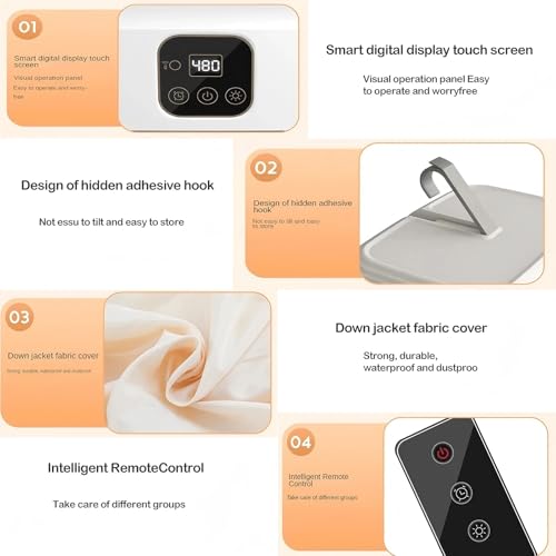 مجفف ملابس محمول، الة تجفيف قابلة للطي مع مؤقت وشنطة تخزين، 600 واط سريع الجفاف، جهاز تحكم عن بعد، سرعتين، خفيف الوزن، مثالي للسفر والمنزل والمساحات الصغيرة