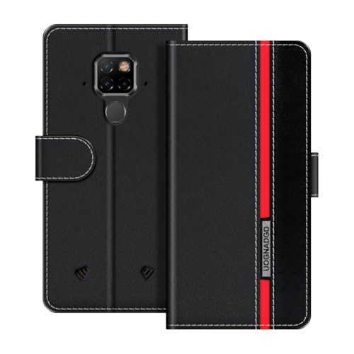 UOGNADGD Étui en Cuir Compatible avec Doogee S68 Pro Coque Portefeuille avec Fermeture magnétique Support intégré et emplacements Cartes (Noir)