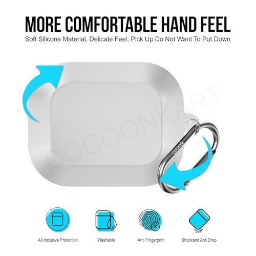 Image of Soft Silicone Case Cover Compatible for Realme Buds Air 8 (White)