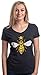 Queen Bee - Funny, Cute, Cool Boss Lady Crown Alpha Top, Women's V-Neck T-Shirt-(Vneck,XL) Vintage Black