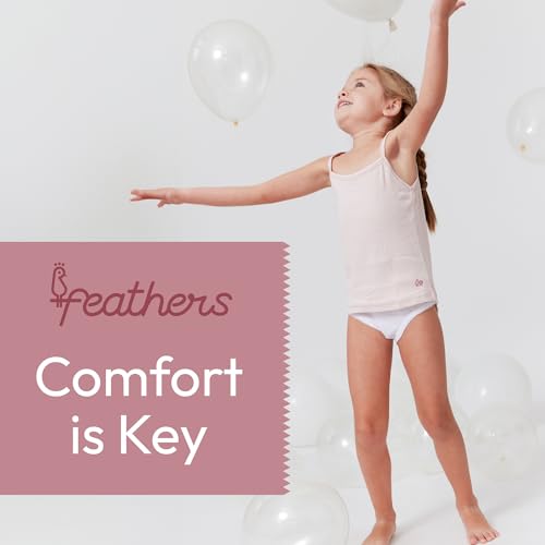 Feathers Solid White Snug Tagless Super Soft Cotton Underwear - Girls Underwear Briefs Panties 5-Pack (White)4