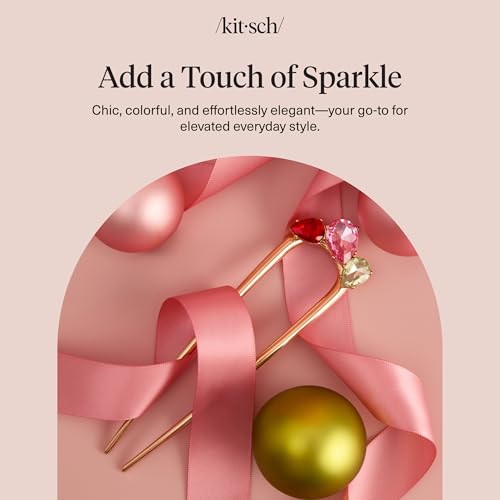 Kitsch Gemstone French Hair Pin for Women - Gold Hair Accessories, 1pc - image 8