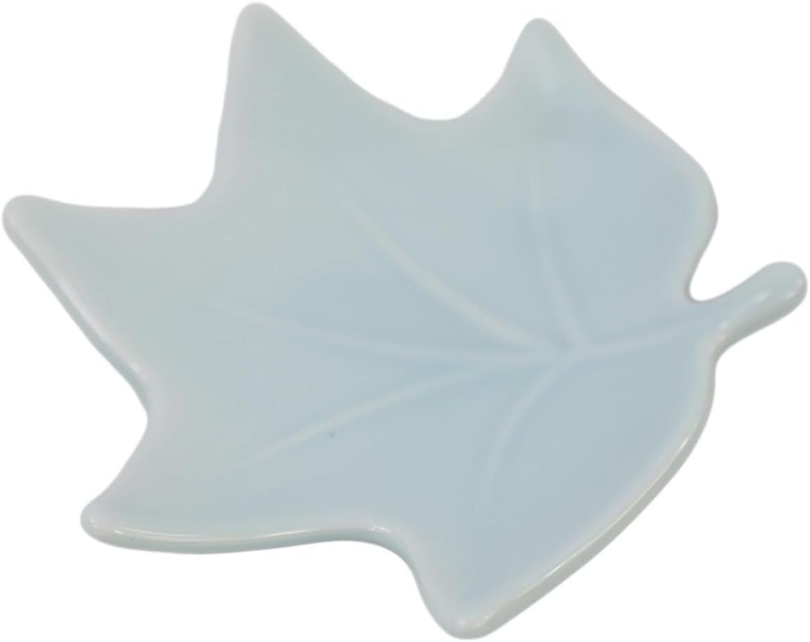 Leaf Ring Holder Dish, Ceramic Jewelry Tray Dish, Small Trinket Dish, Jewelry Plate Bowl, Cute Jewlery Holder , Aesthetic Room Decor, Birthday Wedding Christmas Gifts for Women Girls-Light Blue B
